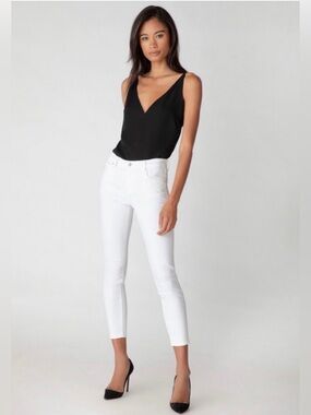J Brand White Skinny Crop Jeans in Blanc White, size 27